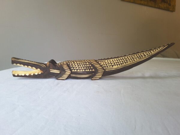 Hand carved African crocodile